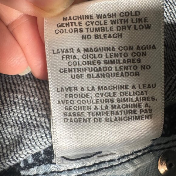 VTG Bebe Charlotte Star Flare Jeans Y2K Rhinestone Size 27 Dark Wash Low Rise - Picture 13 of 13